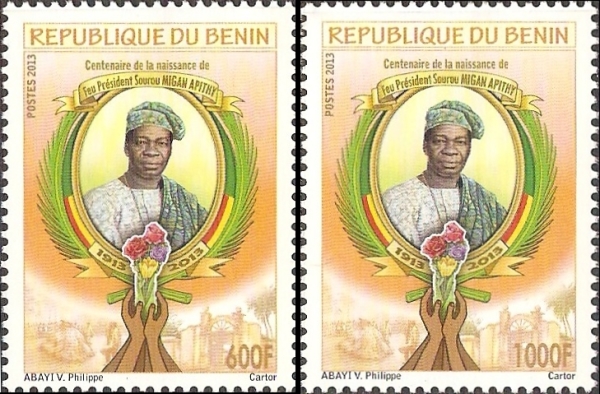Benin 2013 Centenary of Birth of Former President Sourou Migan Apithy Scott 1495-1496