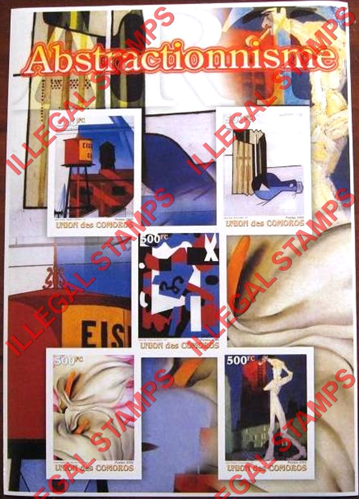 Comoro Islands 2005 Art Abstractionism Counterfeit Illegal Stamp Souvenir Sheet of 5