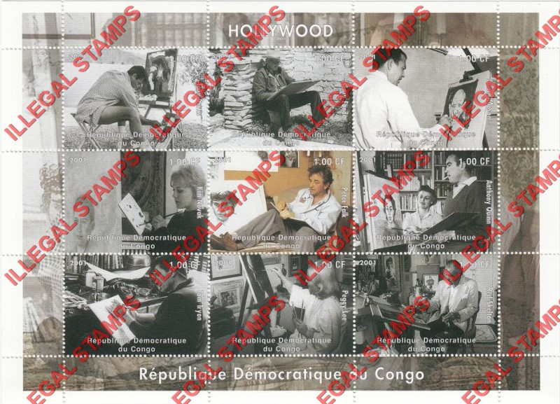 Congo Democratic Republic 2001 Hollywood Illegal Stamp Sheets of 9 (Part 2)