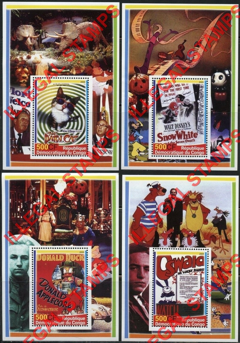 Congo Democratic Republic 2005 Disney Movie Posters Illegal Stamp Souvenir Sheets of 1 (Part 1)