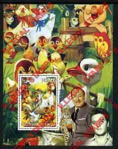 Eritrea 2003 Ugly Duckling Walt Disney and Elvis Presley Counterfeit Illegal Stamp Souvenir Sheet of 1