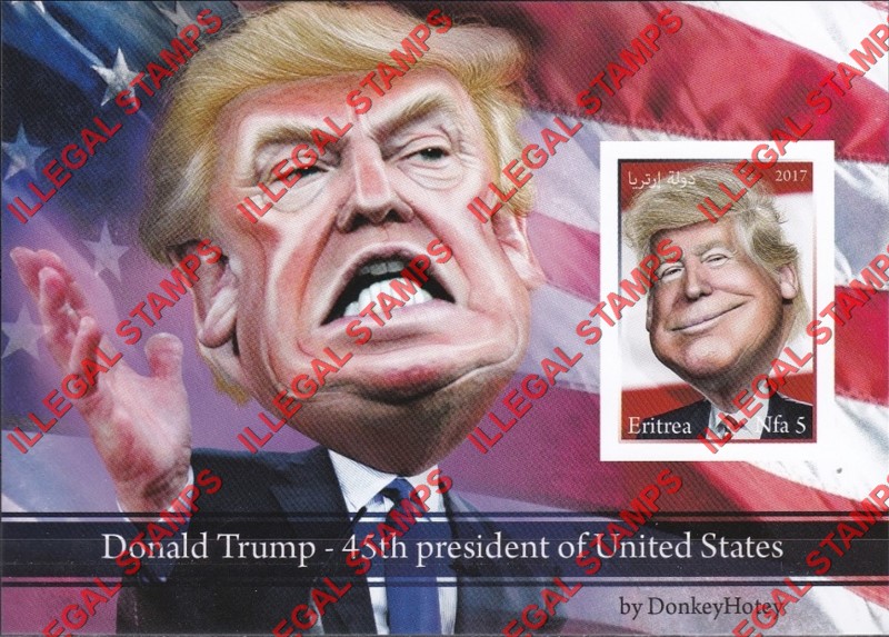 Eritrea 2017 Donald Trump Counterfeit Illegal Stamp Souvenir Sheet of 1
