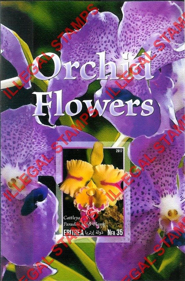 Eritrea 2017 Orchid Flowers Counterfeit Illegal Stamp Souvenir Sheet of 1