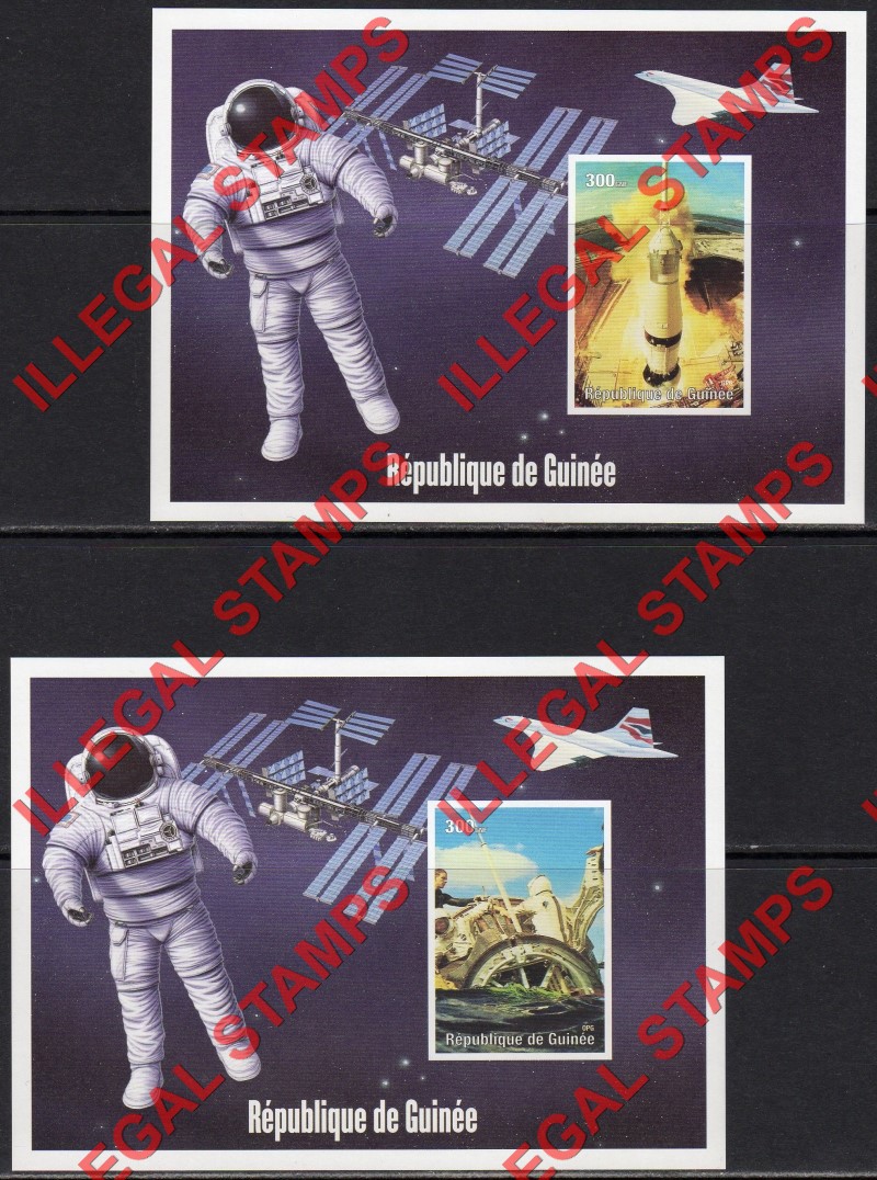 Guinea Republic 2000 Space Exploration Concorde Illegal Stamp Souvenir Sheets of 1 (Part 2)