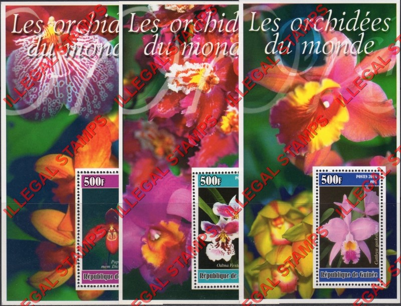 Guinea Republic 2003 Orchids Illegal Stamp Souvenir Sheets of 1