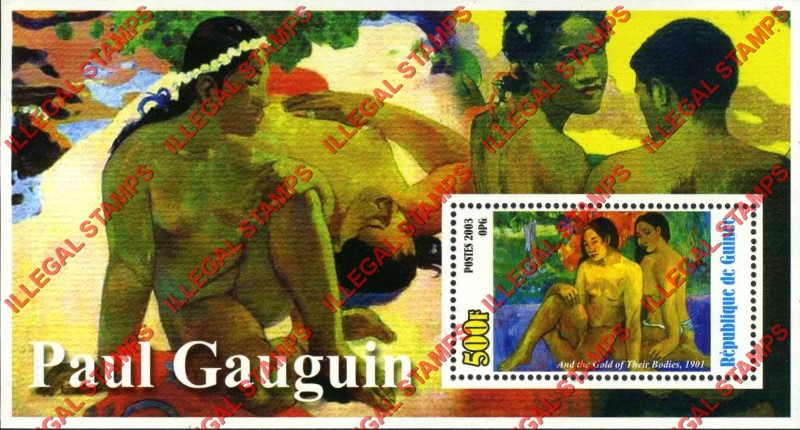 Guinea Republic 2003 Paintings by Paul Gauguin Illegal Stamp Souvenir Sheet of 1