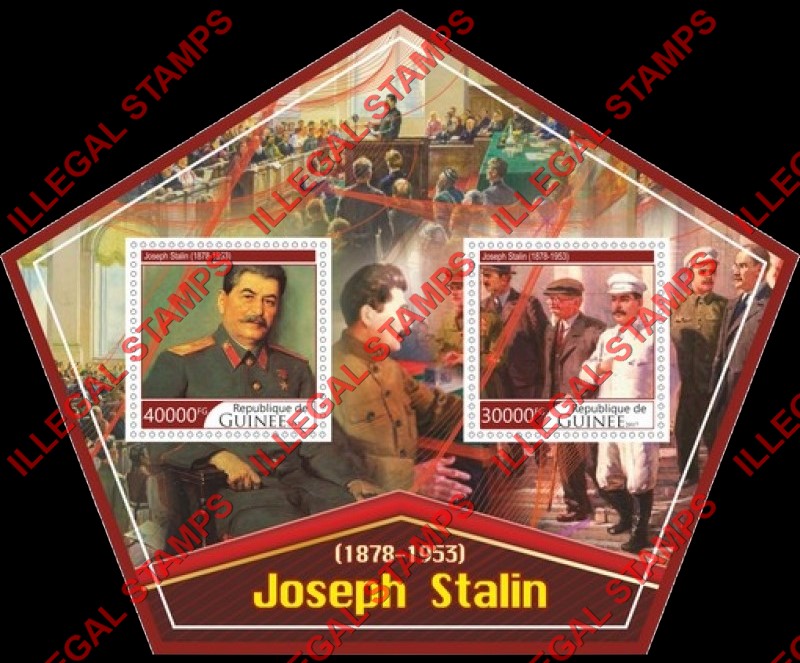 Guinea Republic 2017 Joseph Stalin Illegal Stamp Souvenir Sheet of 2