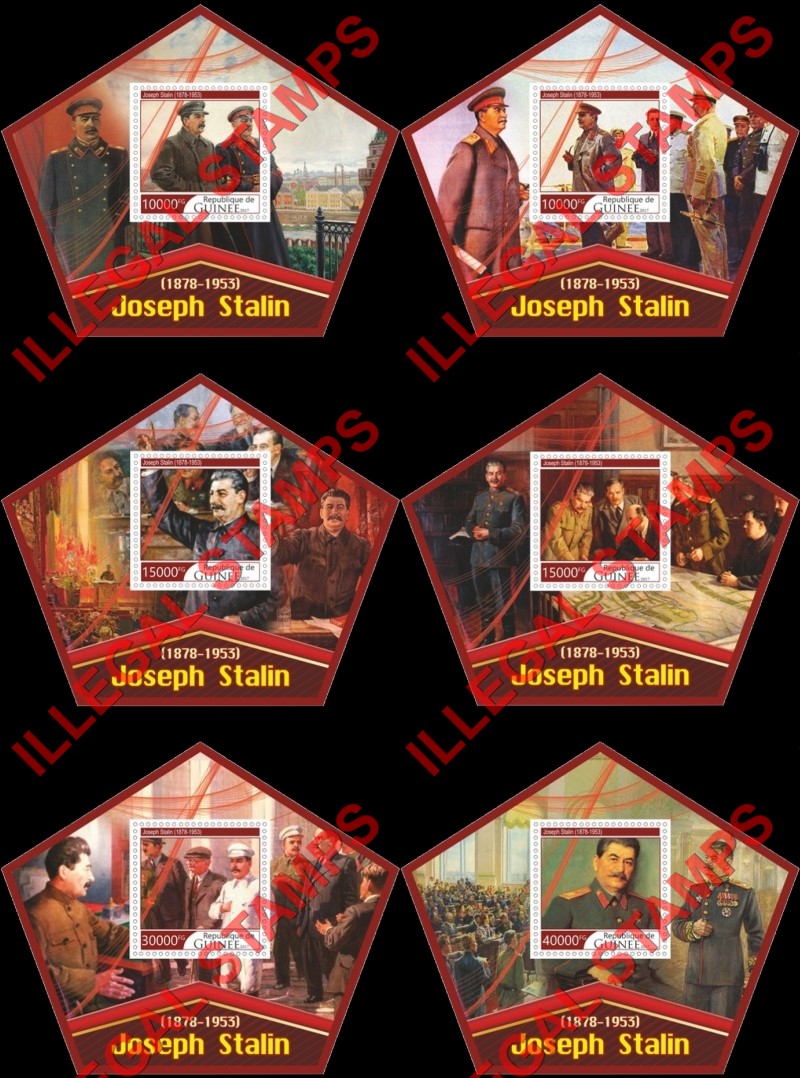 Guinea Republic 2017 Joseph Stalin Illegal Stamp Souvenir Sheets of 1
