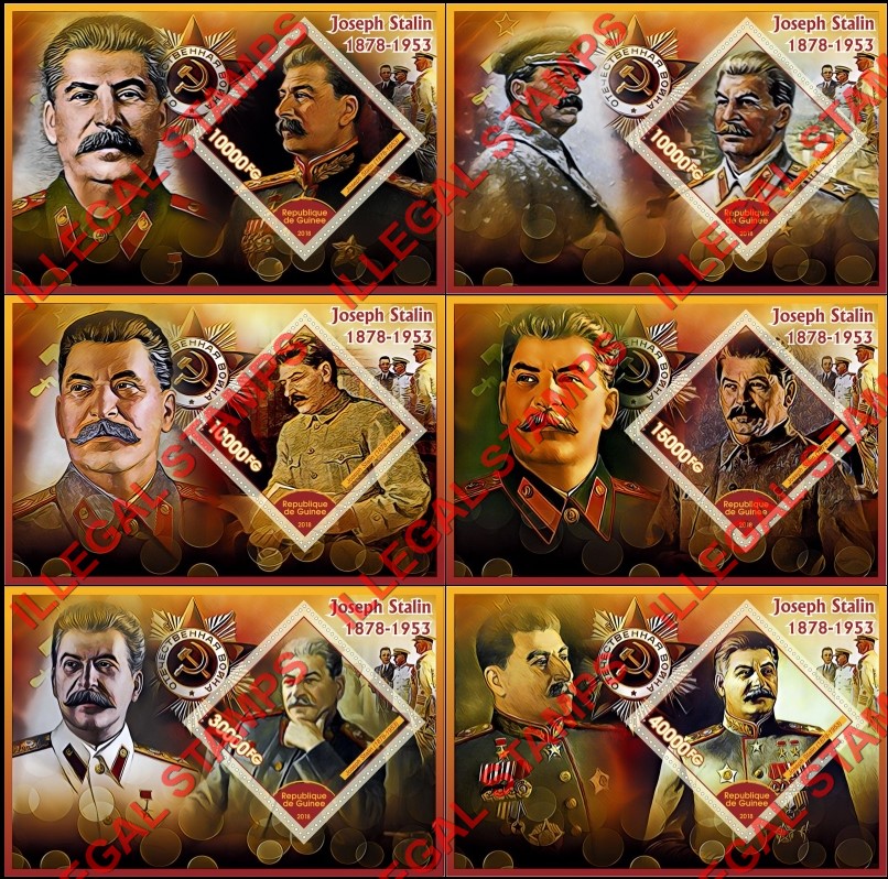 Guinea Republic 2018 Joseph Stalin (different a) Illegal Stamp Souvenir Sheets of 1