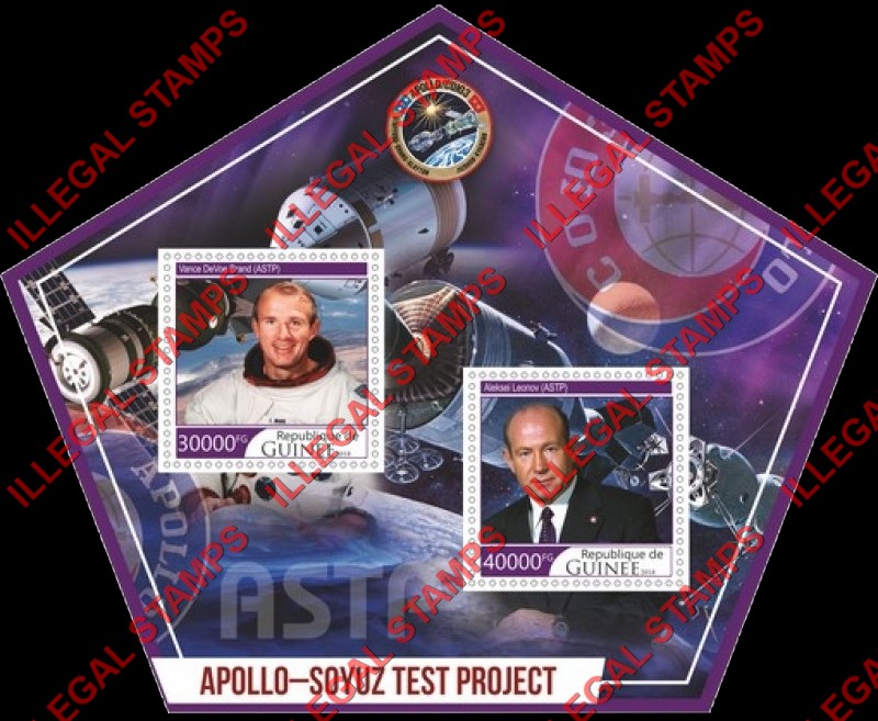Guinea Republic 2018 Space Apollo Soyuz Test Project Illegal Stamp Souvenir Sheet of 2