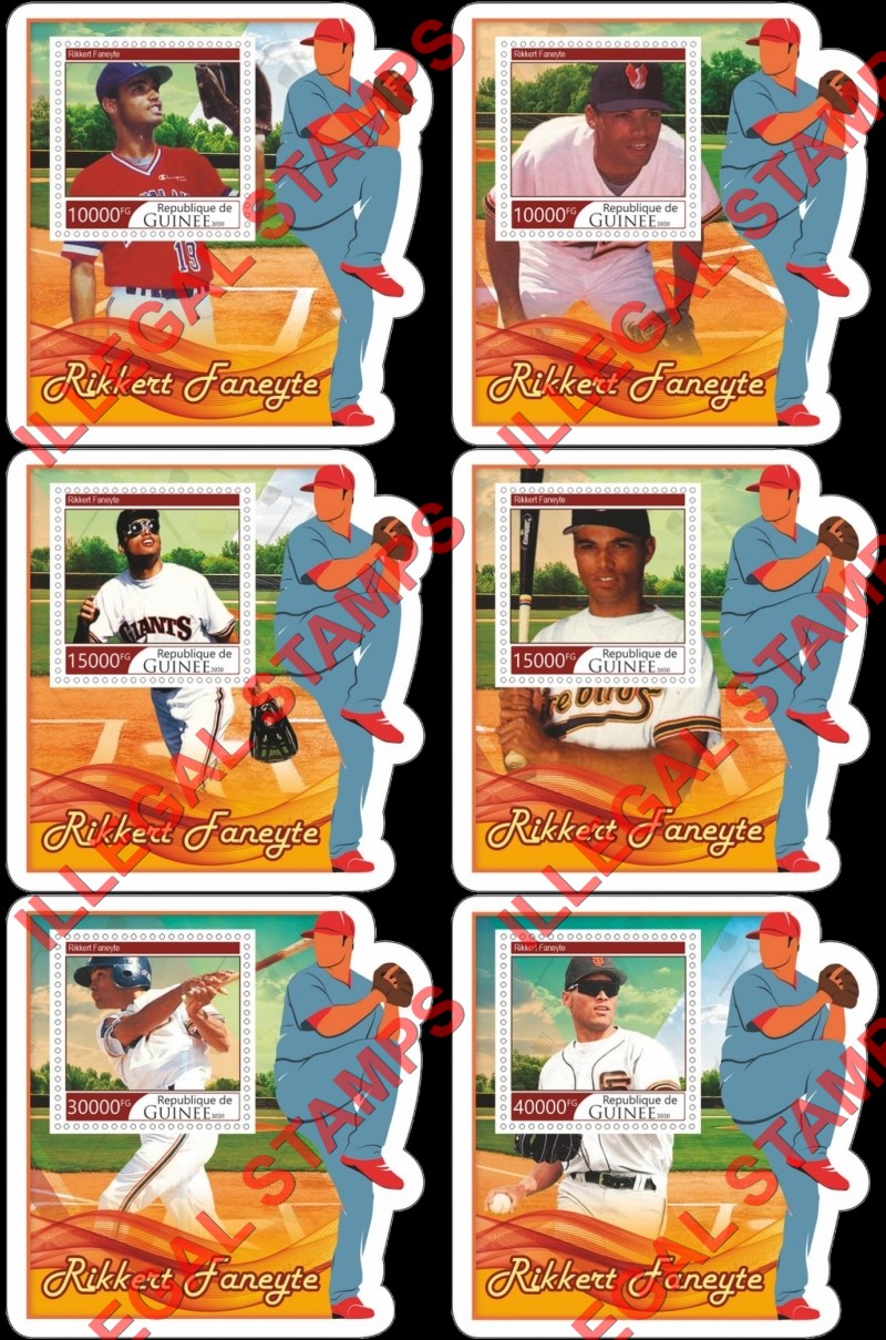 Guinea Republic 2020 Baseball Rikkert Faneyte Illegal Stamp Souvenir Sheets of 1