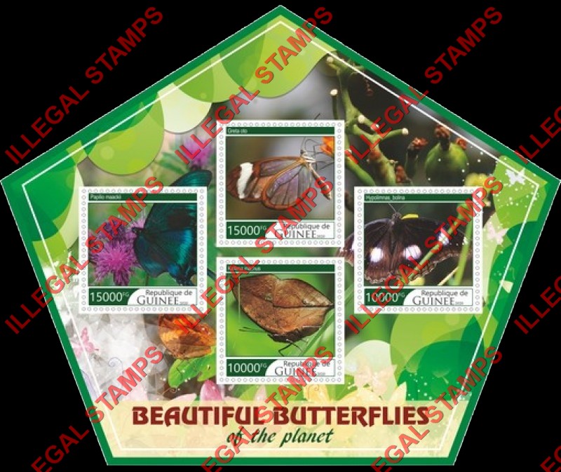 Guinea Republic 2020 Butterflies Illegal Stamp Souvenir Sheet of 4
