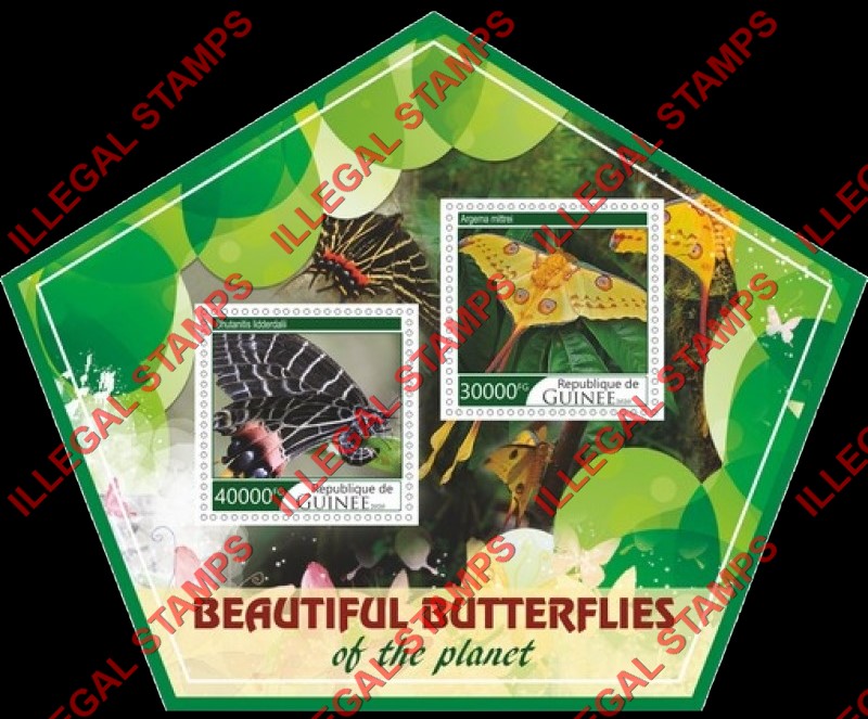 Guinea Republic 2020 Butterflies Illegal Stamp Souvenir Sheet of 2