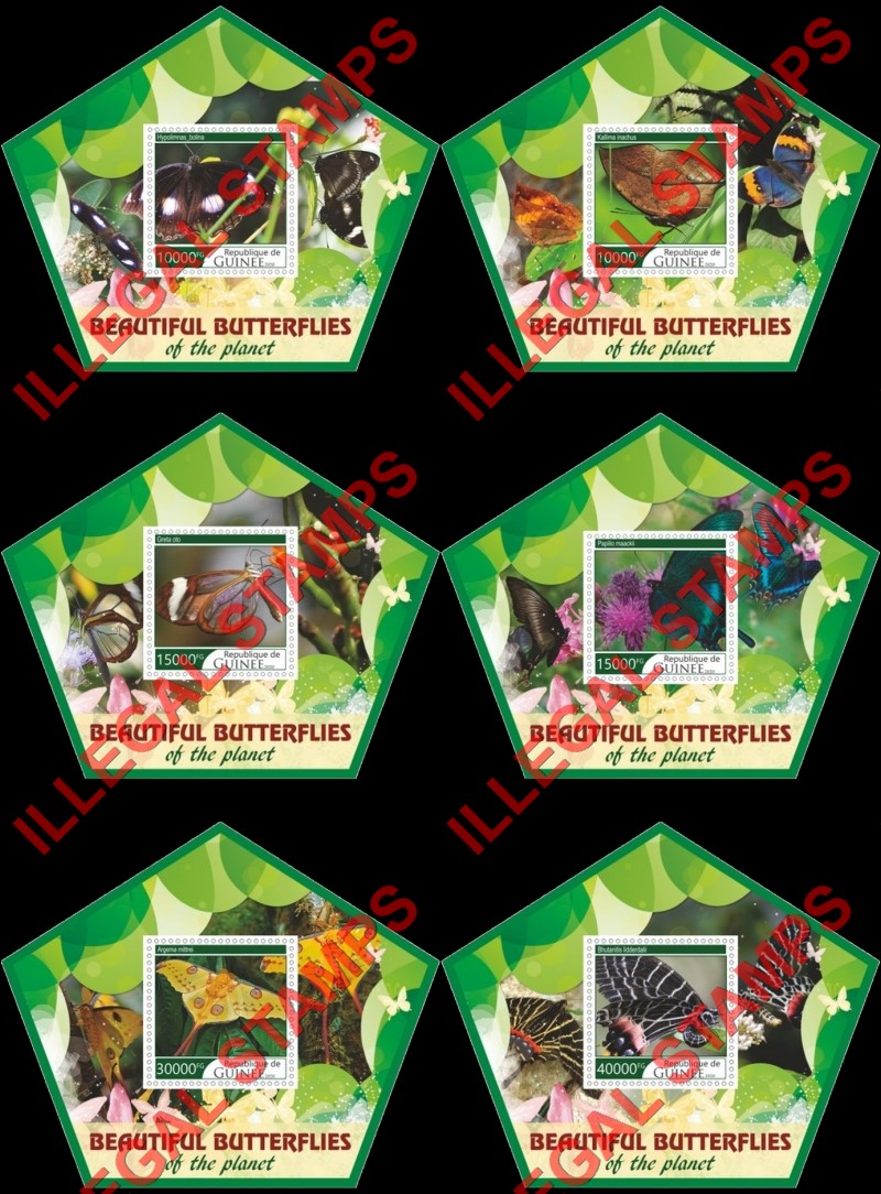 Guinea Republic 2020 Butterflies Illegal Stamp Souvenir Sheets of 1