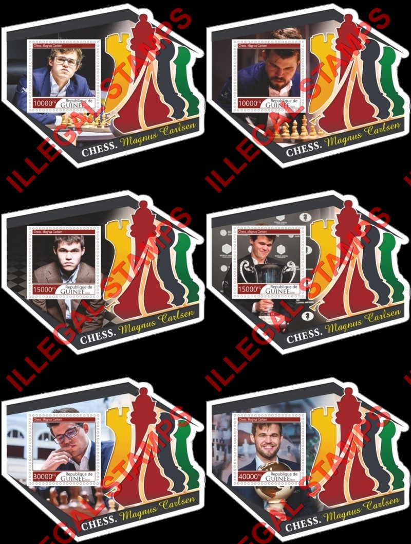 Guinea Republic 2020 Chess Magnus Carlsen Illegal Stamp Souvenir Sheets of 1