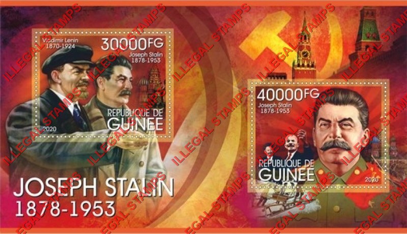 Guinea Republic 2020 Joseph Stalin (different a) Illegal Stamp Souvenir Sheet of 2