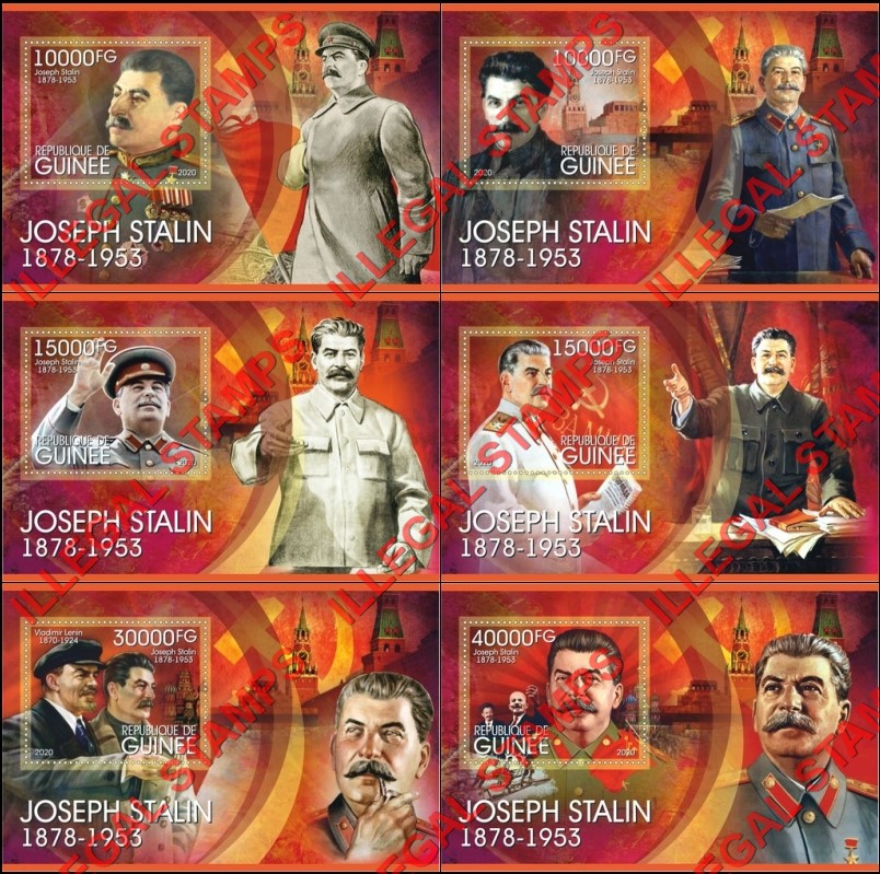 Guinea Republic 2020 Joseph Stalin (different a) Illegal Stamp Souvenir Sheets of 1
