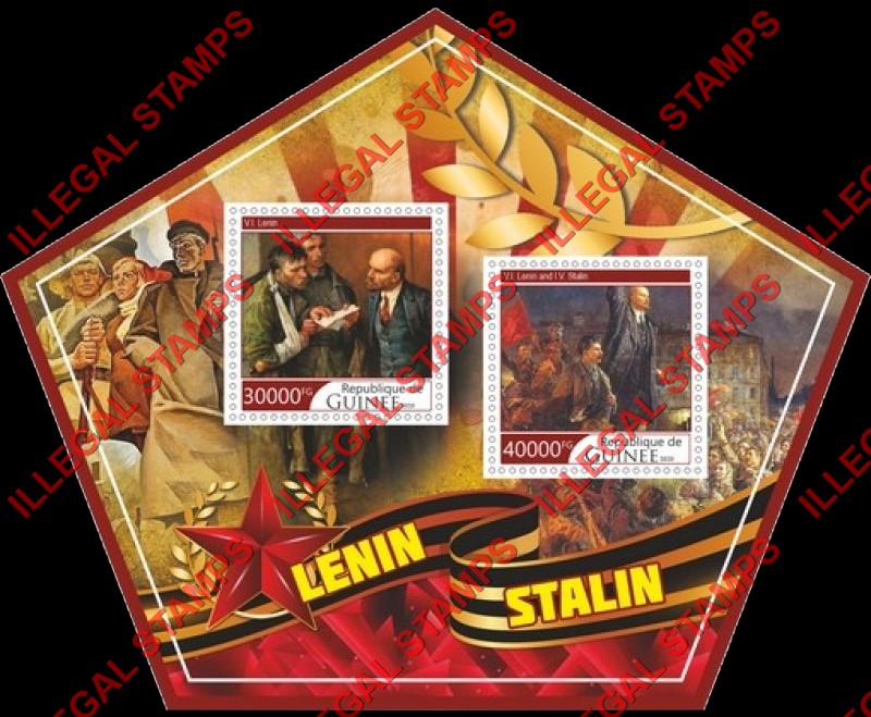 Guinea Republic 2020 Lenin and Stalin Illegal Stamp Souvenir Sheet of 2