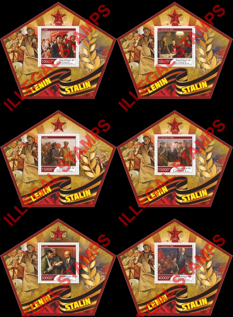Guinea Republic 2020 Lenin and Stalin Illegal Stamp Souvenir Sheets of 1