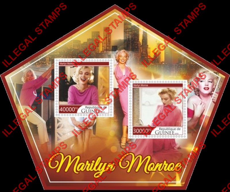 Guinea Republic 2020 Marilyn Monroe Illegal Stamp Souvenir Sheet of 2