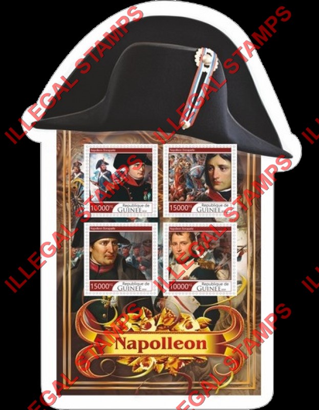 Guinea Republic 2020 Napoleon Bonaparte (different a) Illegal Stamp Souvenir Sheet of 4