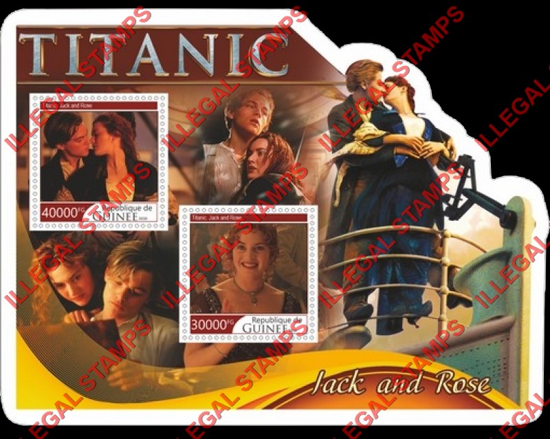 Guinea Republic 2020 Titanic Movie (different a) Illegal Stamp Souvenir Sheet of 2