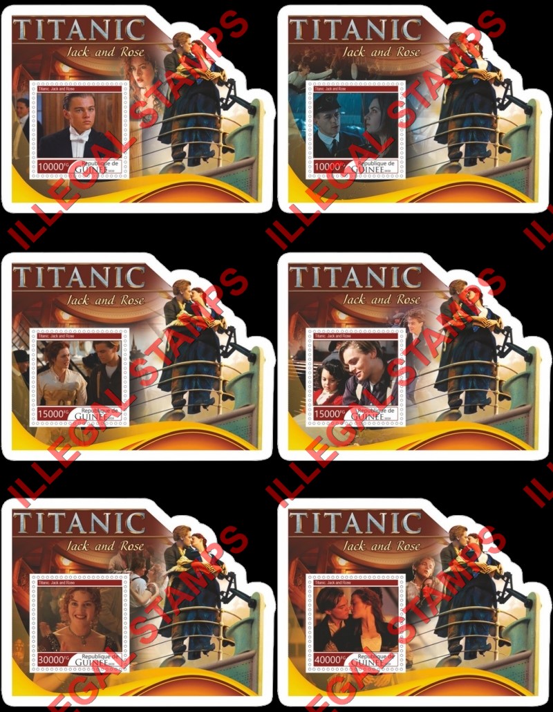 Guinea Republic 2020 Titanic Movie (different a) Illegal Stamp Souvenir Sheets of 1