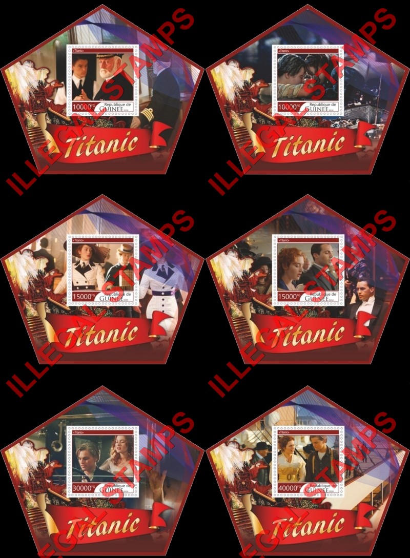 Guinea Republic 2020 Titanic Movie Illegal Stamp Souvenir Sheets of 1