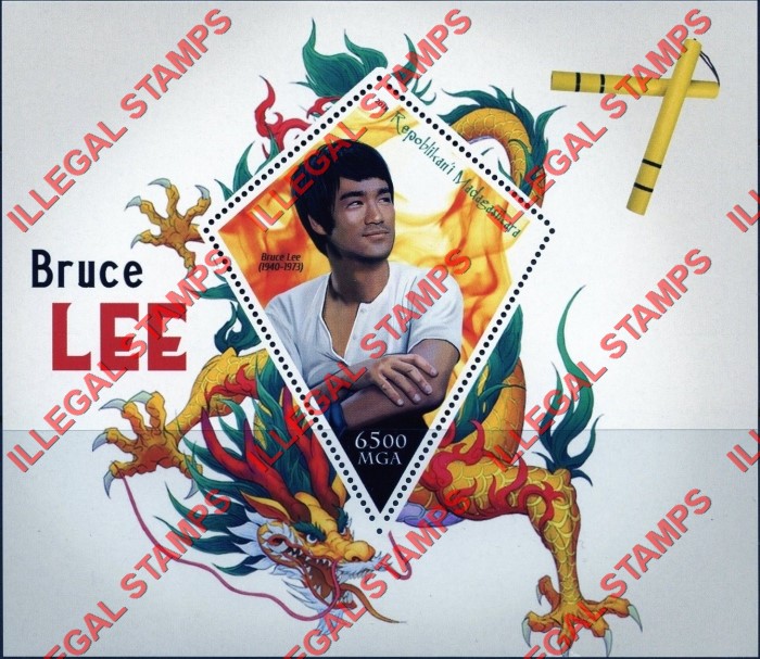 Madagascar 2018 Bruce Lee Illegal Stamp Souvenir Sheet of 1