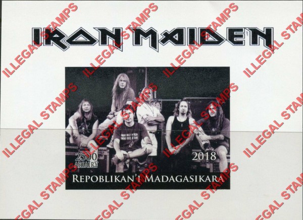 Madagascar 2018 Iron Maiden Illegal Stamp Souvenir Sheet of 1