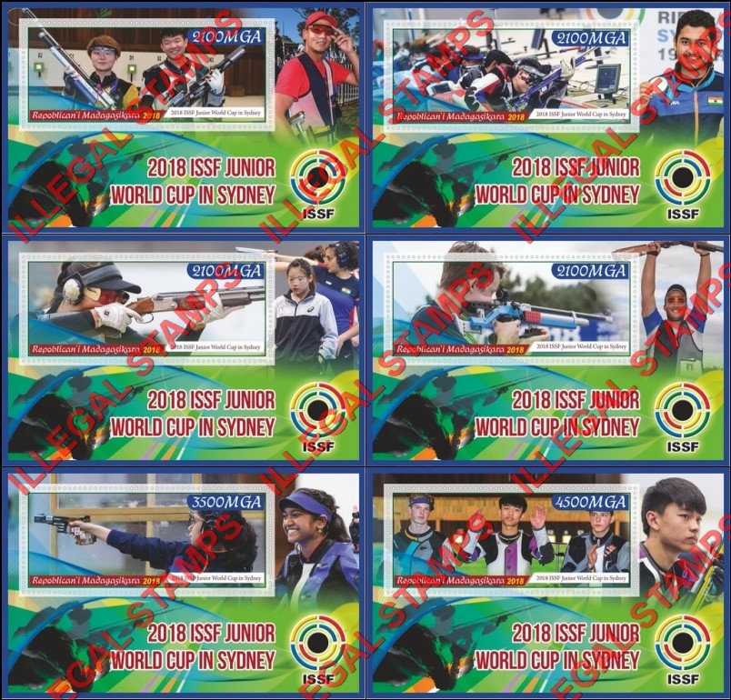 Madagascar 2018 ISSF Junior World Cup in Sydney Illegal Stamp Souvenir Sheets of 1