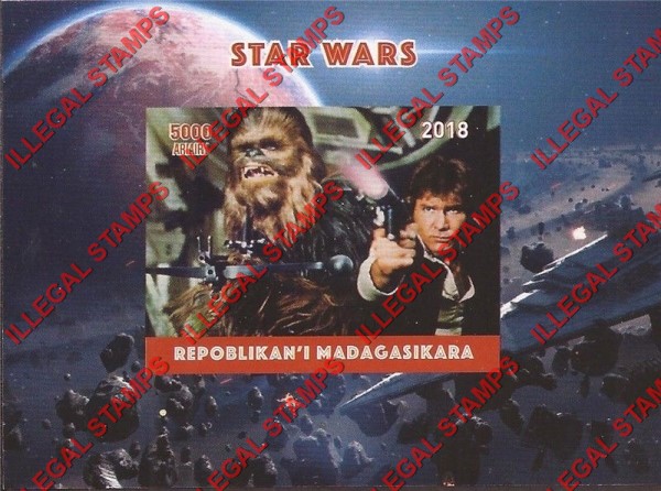 Madagascar 2018 Star Wars Illegal Stamp Souvenir Sheet of 1