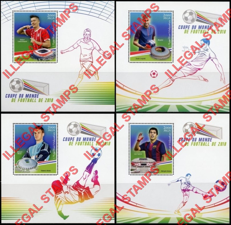 Madagascar 2018 World Cup Soccer Groups (Football) Illegal Stamp Souvenir Sheets of 1 (Part 1)