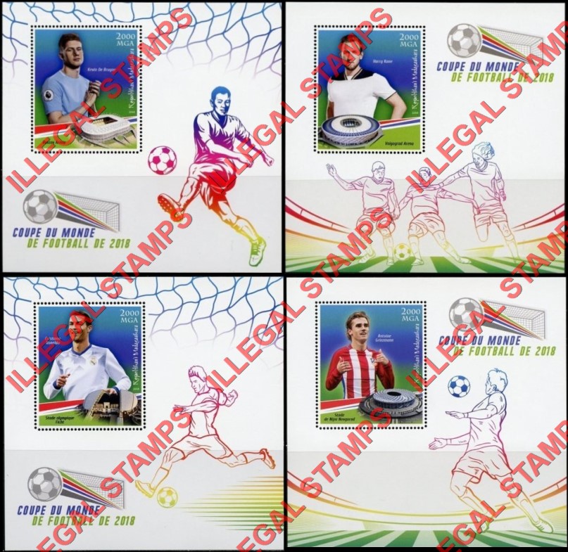 Madagascar 2018 World Cup Soccer Groups (Football) Illegal Stamp Souvenir Sheets of 1 (Part 2)