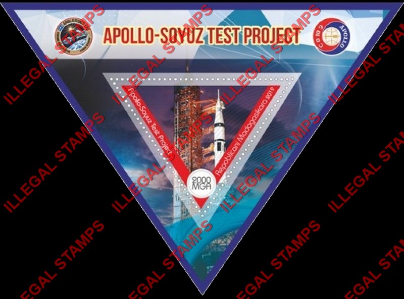 Madagascar 2019 Apollo-Soyuz Test Project Illegal Stamp Souvenir Sheet of 1
