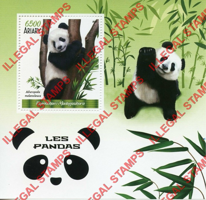 Madagascar 2019 Pandas Illegal Stamp Souvenir Sheet of 1