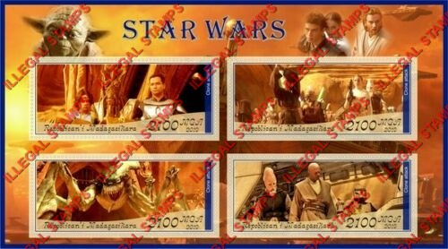 Madagascar 2019 Star Wars Illegal Stamp Souvenir Sheet of 4