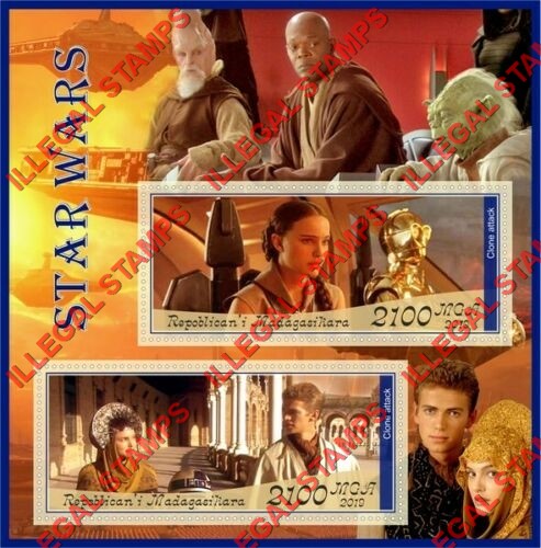 Madagascar 2019 Star Wars Illegal Stamp Souvenir Sheet of 2