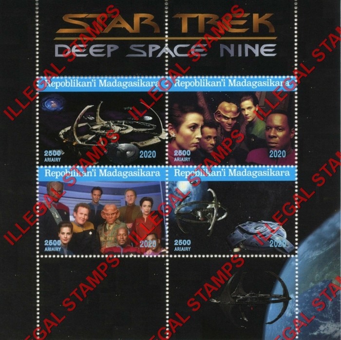 Madagascar 2020 Star Trek Deep Space Nine Illegal Stamp Souvenir Sheet of 4