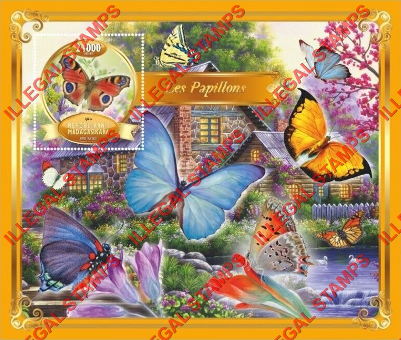 Madagascar 2022 Butterflies Illegal Stamp Souvenir Sheet of 1