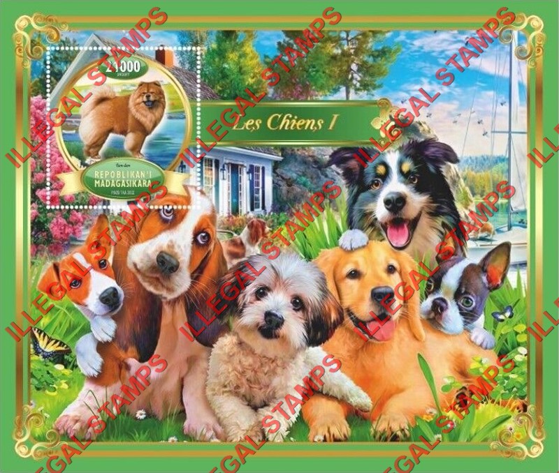 Madagascar 2022 Dogs Illegal Stamp Souvenir Sheet of 1 (Sheet 1)