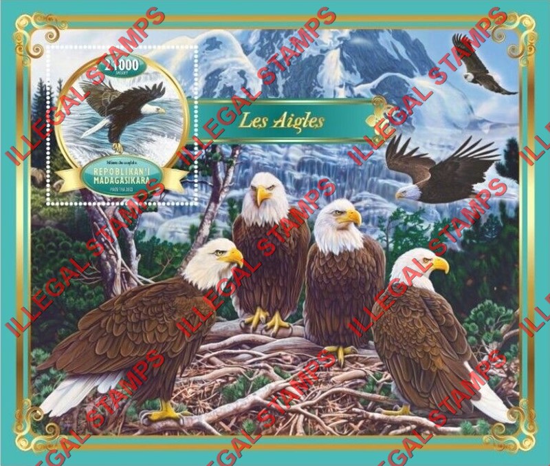 Madagascar 2022 Eagles Illegal Stamp Souvenir Sheet of 1
