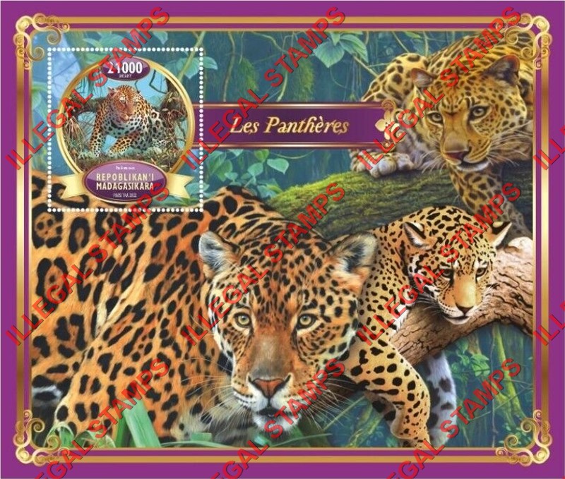 Madagascar 2022 Panthers Illegal Stamp Souvenir Sheet of 1