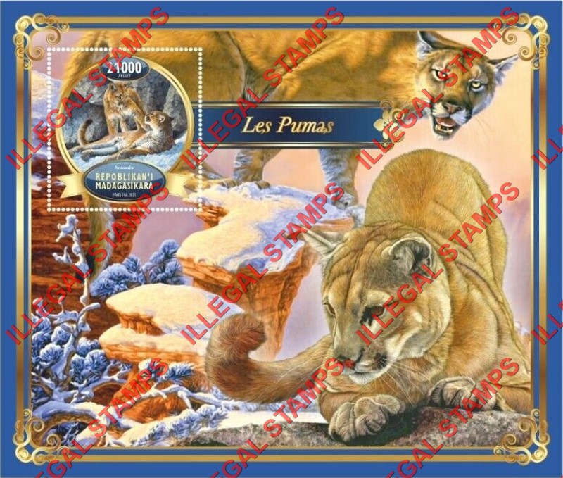 Madagascar 2022 Pumas Illegal Stamp Souvenir Sheet of 1