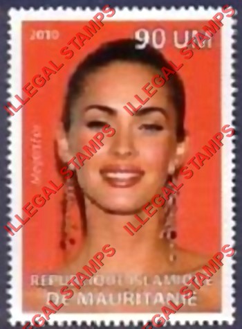 MAURITANIA 2010 Megan Fox Counterfeit Illegal Stamp (Stamp 3)