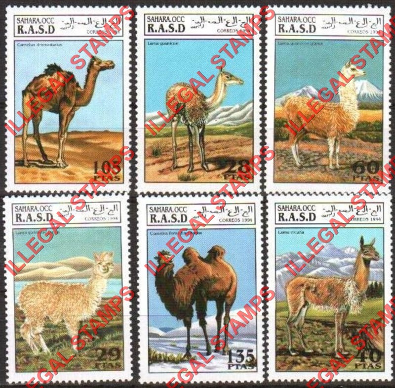 Sahara Occ. RASD 1994 Camels Counterfeit Illegal Stamp Set of 6