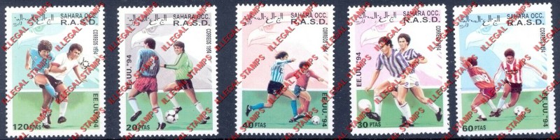 Sahara Occ. RASD 1994 Football Soccer Counterfeit Illegal Stamp Set of 5