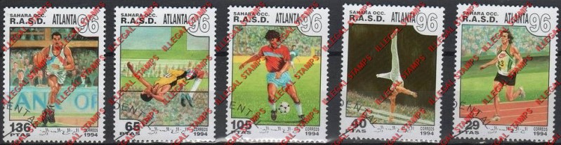 Sahara Occ. RASD 1994 Olympic Games in Atlanta in 1996 Counterfeit Illegal Stamp Set of 5