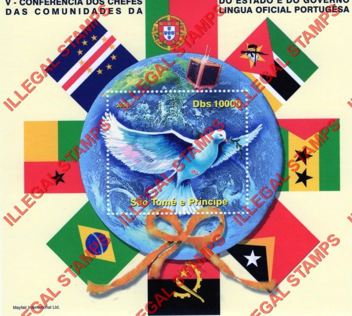 Saint Thomas and Prince Islands 2004 Conference of the Portuguese Countries Illegal Stamp Souvenir Sheet of 1