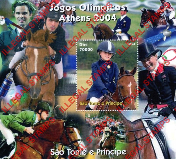 Saint Thomas and Prince Islands 2004 Olympic Games in Athens Illegal Stamp Souvenir Sheet of 1